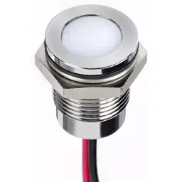 RS PRO White Panel Mount Indicator 24V DC, Mounting Hole Size 14 mm, Termination Type Lead Wires, IP Rating IP67, Model No 1302263-6