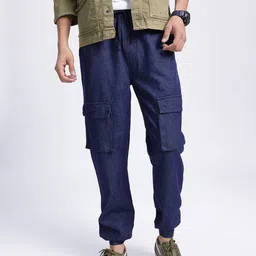 Kook N Keech Men Utility Inspired Cargo Style Non-Stretchable Jogger Jeans-image-96