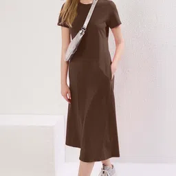 Trendyol Solid T-shirt Midi Dress-picture-44
