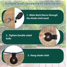 Round Shade Net Clips (30 Pcs) Sunshade Net Fixing Clip Shade Fabric Clips Attachment and Placement for Sun Shade Net Anti Bird Netting Garden Netting, Shade Netting Fabric Accessories image 5