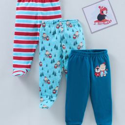 Babyhug Bootie Leggings Stripes & Animal Print Pack Of 3 - Multicolor-image-24