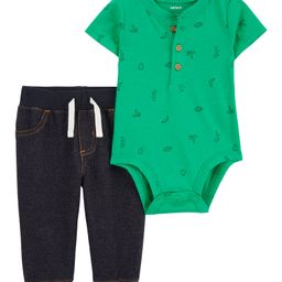 Carter's Baby 2-Piece Tropical Bodysuit Pant Set- Green-image-115