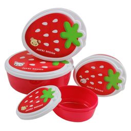 FunBlast Strawberry Shape Lunch Box for Kids  Set of 4 Pcs-image-35
