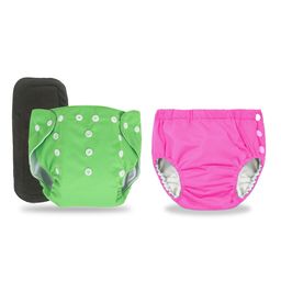 Chinmay Kids Combo of Baby Swim Diaper Waterproof Reusable Leakproof Adjustable Pool Swimsuit & Adjustable Size Baby Cloth Button Diaper Washable/Reusable Nappies for Infants With Black Insert-image-54
