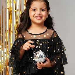 lil' drama Lil Drama Full Sleeves Star Foil Printed Top - Black-picture-25