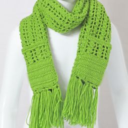 Funkrafts Handmade Woollen Muffler Stole With Pockets - Green-20