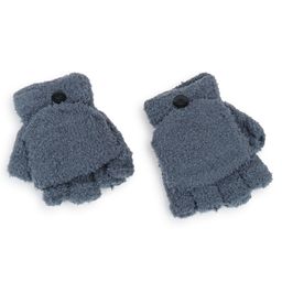 Tipy Tipy Tap Fur Detailed Hooded Gloves - Grey-image-3
