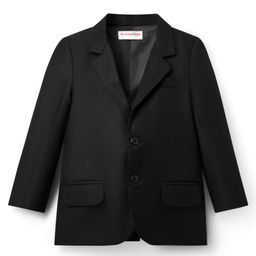 Kookie Kids Woven Full Sleeves Solid Blazer With Front Flap Pockets - Black-image-57