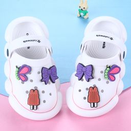 Cute Walk by Babyhug Back Strap Closure Solid Coloured Clogs With Butterfly & Bow Applique - White-image-69