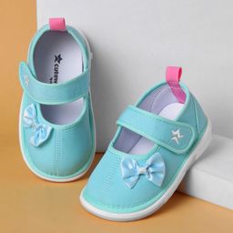 Cute Walk by Babyhug Velcro Closure Casual Shoes with Bow Applique - Aqua Blue-picture-40