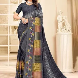 Reboot Fashions Printed Pure Chiffon Saree-image-66