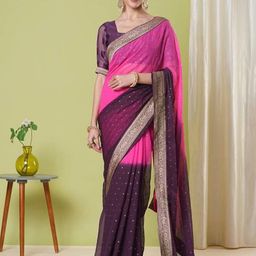 HI FI NX Woven Design Zari Poly Georgette Banarasi Saree-image-93