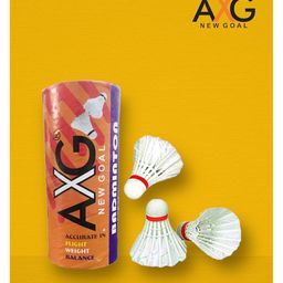 AXG NEW GOAL Scratch resistant A 2000 Badminton Rackets Set Of 2 with 3 Feather Shuttles Badminton Kit - Multicolor image 3