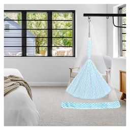 Vparents Cherub Baby Swing Cradle With Mosquito Net Spring  And Metal Window Cradle Hanger - Blue image 4