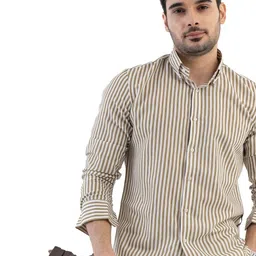 VELLURE Men Linen Striped Full Sleeve Shirt-image-88