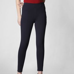 Vero Moda Women Navy Blue Solid Skinny Fit Treggings-image-58