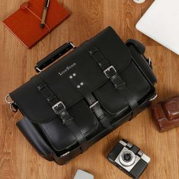 LOUIS STITCH Unisex Leather Laptop Bag-image-37