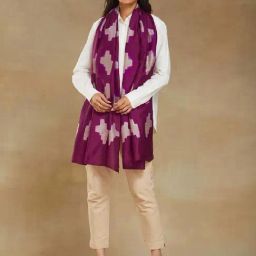 Fabindia Pink Printed Stole-picture-25
