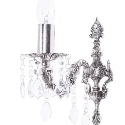Fos Lighting Dainty English Silver Antique Crystal Single Wall Sconce - Set of 1-image-67