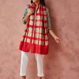 Fabindia Red Printed Stole-picture-30