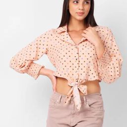 Izel Peach Regular Fit Geometric Casual Shirt-image-6