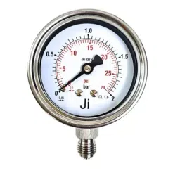 Japsin Instrumentation Industrial Pressure Gauge Analog Display 0 to 2 Bar Range 63 mm Dial Size for Industrial Use-4