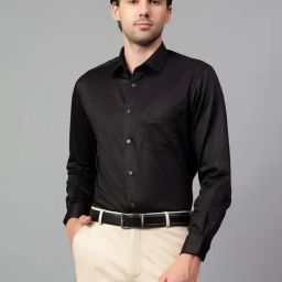 Cantabil Black Cotton Regular Fit Shirt-image-19