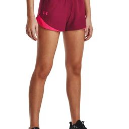 Under Armour Pink Loose Fit Logo Printed Sports Shorts-picture-45