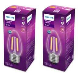 Philips 4-Watt, E27 Filament Clear Candle LED Bulb for Home & Decoration Pack of 2 (Warm White)-image-5
