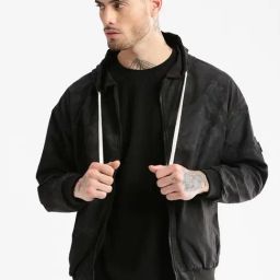 Showoff Black Slim Fit Printed Reversible Jacket-picture-24