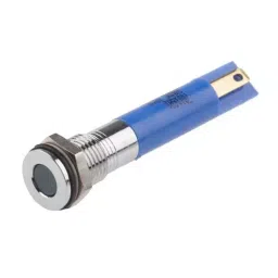 RS PRO Blue Panel Mount Indicator 24V DC, Mounting Hole Size 8 mm, Termination Type Solder Tab, IP Rating IP67, Model No 7001681-31
