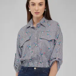 Izel Multi Regular Fit Stripes Casual Shirt-image-47