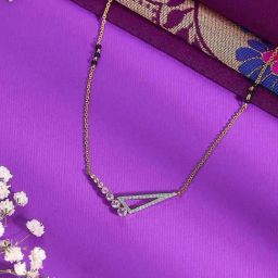 P.N.Gadgil Jewellers 14KT Yellow Gold and Diamond Modern Mangalsutra for Women-image-42