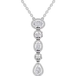 Sparkles Lab Grown Diamond 14k (585) White Gold Pendant for Women-picture-8