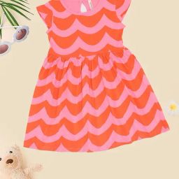 Pantaloons Junior Girls Sachet Pink Striped Dress-picture-28