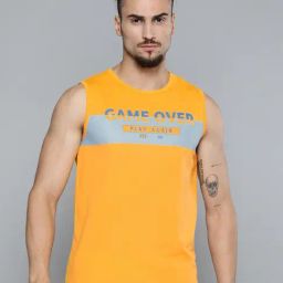 Alcis Orange Slim Fit Printed T-Shirts-image-91