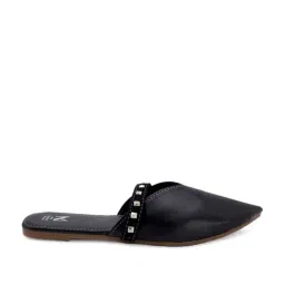 Madras Trunk Women's Harley Black Mule Shoes-image-34