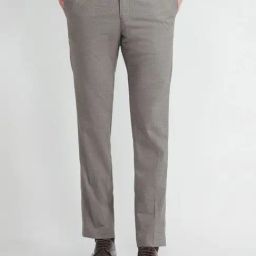 Arrow Grey Straight Fit Trousers-picture-49