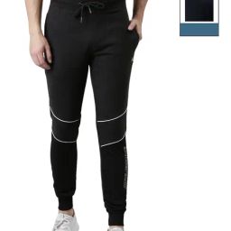 Force NXT Charcoal Melange & Navy Cotton Regular Fit Colour Block Joggers - Pack Of 2-image-80
