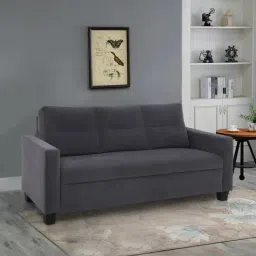 Duroflex Ease Grey Neem Wood 3 Seater Sofa-24
