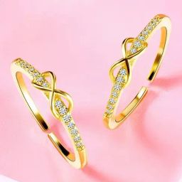 Peora Cubic Zirconia Adjustable Toe Ring Stylish Bichiya Fancy Daily Regular Jewellery for Women-95