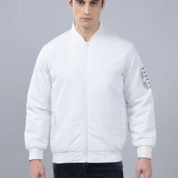 Cantabil White Nylon Regular Fit Reversible Jacket-image-63