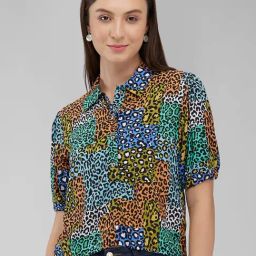 Izel Multi Regular Fit Animal Print Casual Shirt-image-48