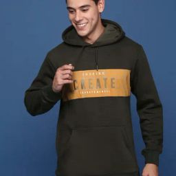 Showoff Green Cotton Slim Fit Print Sweatshirts-32