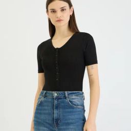Elle Black Stripes Top-image-43