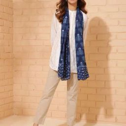 Fabindia Blue Printed Stole-picture-17