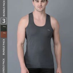 Dollar Bigboss Assorted Cotton Regular Fit Vest - Pack Of 3-image-99