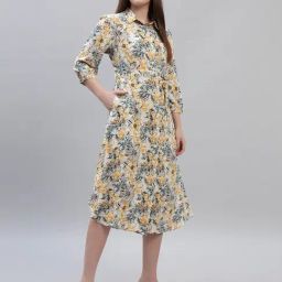 Cantabil Multi Color Regular Fit Printed Midi Dress image 3