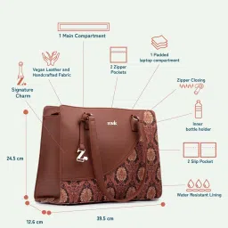 ZOUK Jodhpur Damask Printed Tote Handbag image 4
