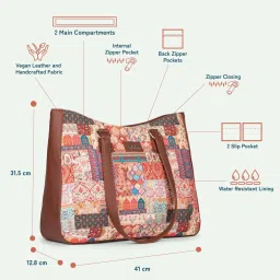 ZOUK Kutch Gamthi Printed Tote Handbag image 4